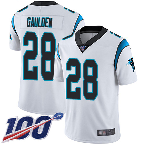 Carolina Panthers Limited White Youth Rashaan Gaulden Road Jersey NFL Football #28 100th Season Vapor Untouchable
